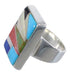 Sturdy Sterling Silver And Multicolor Ring Size 4-3/4 WX37572